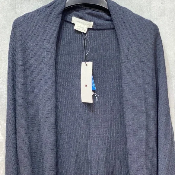 Treasure & Bond Women's Navy Knit Open-Front Kimono SZ OS - Picture 3 of 5